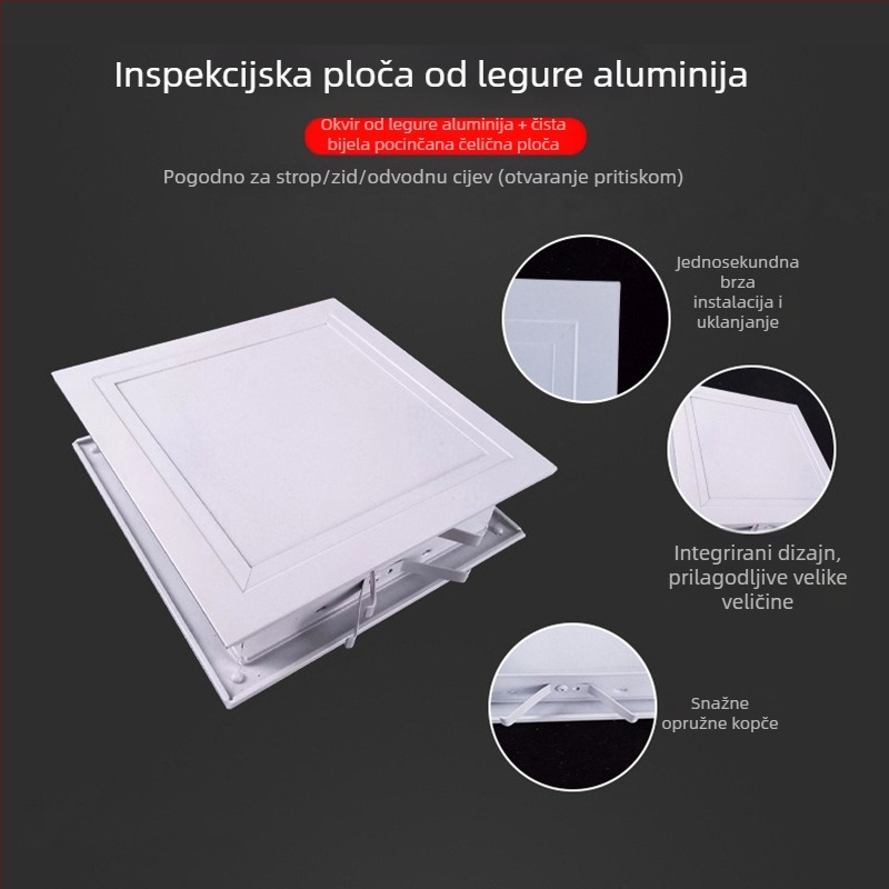Aluminijski otvor za održavanje s magnetskim zaključavanjem i pločom za ugradnju, više načina otvaranja, povećana debljina, čvrst i izdržljiv