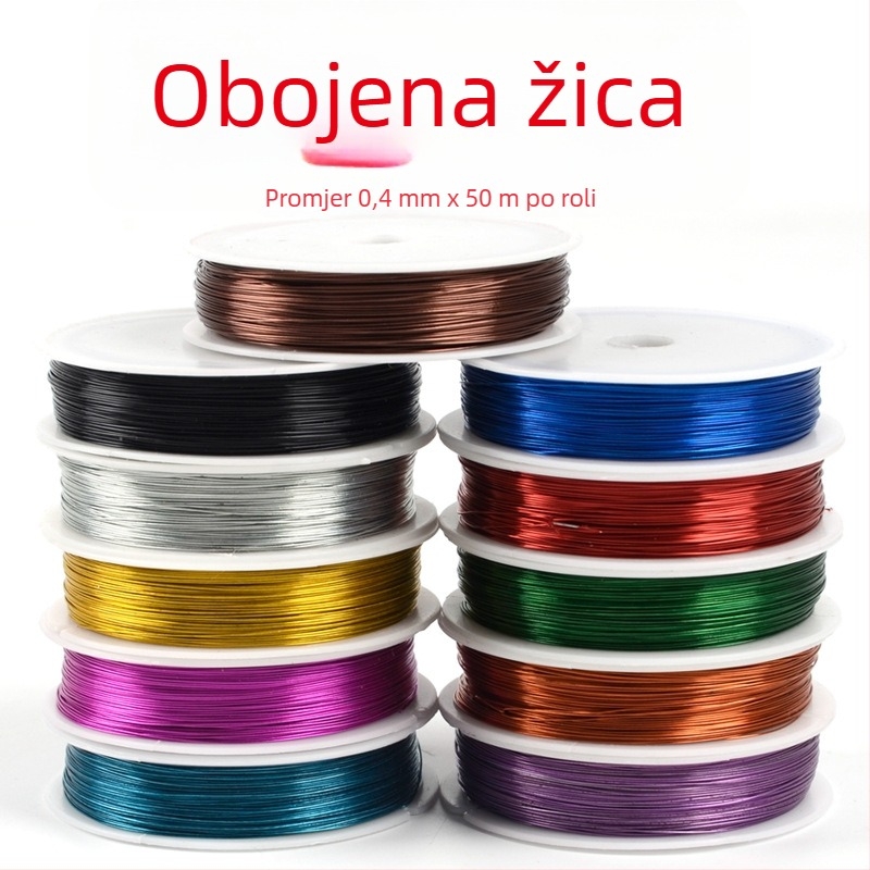 Šareni tanak žica 0,4 mm, 50 m u roli – DIY ručni rad za cvjetne aranžmane