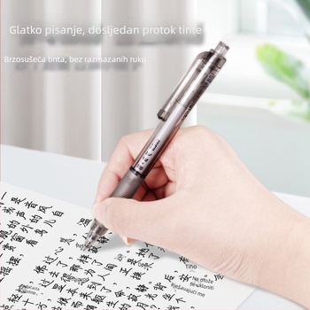 Zamjenski refil za gel olovku Zhen Write, crna, velika kapaciteta, pritisni mehanizam, CS/ST s igličastom glavom