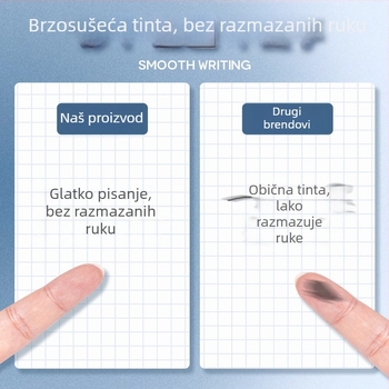 Zamjenski refil za gel olovku Zhen Write, crna, velika kapaciteta, pritisni mehanizam, CS/ST s igličastom glavom