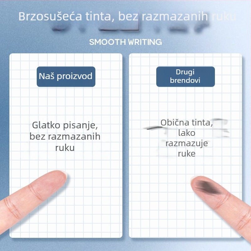 Zamjenski refil za gel olovku Zhen Write, crna, velika kapaciteta, pritisni mehanizam, CS/ST s igličastom glavom