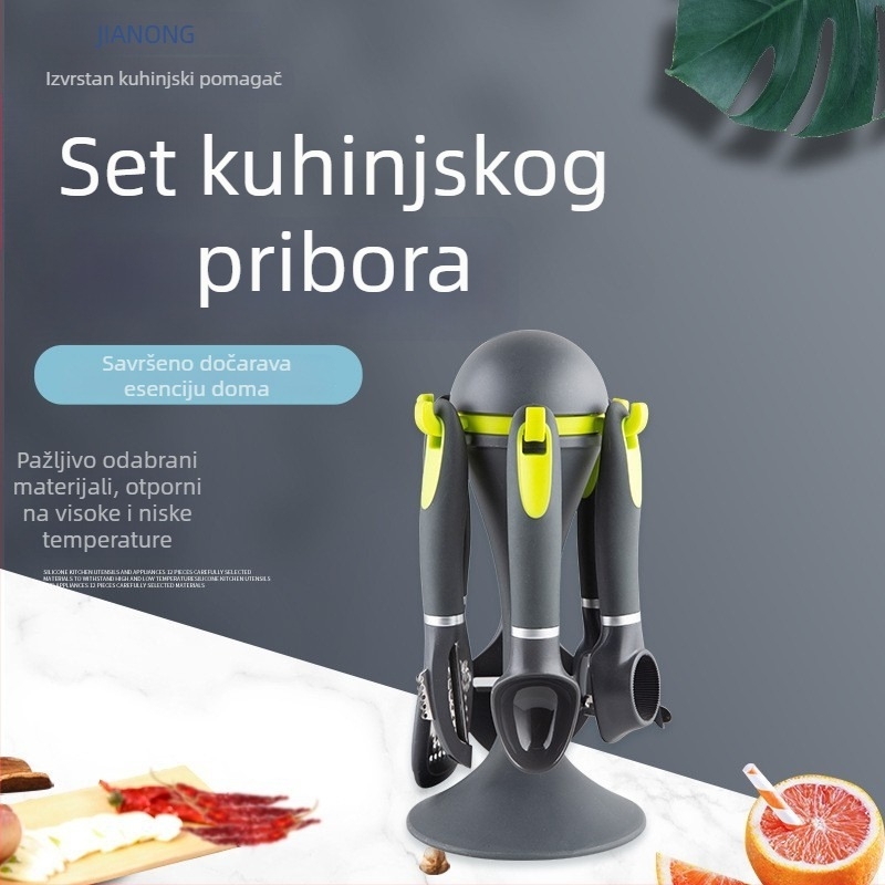 Set kuhinjskih alata s dvobojnom TPR ručkom, europsko-američkog stila: kutla za sladoled, kuglica za dinju i lopatica za pizzu