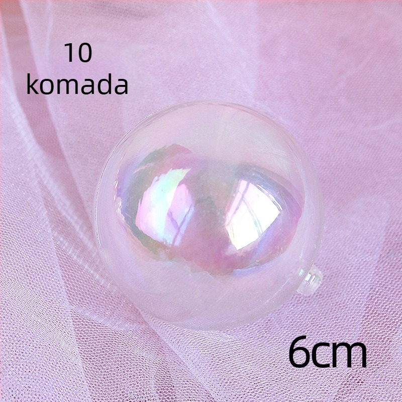 Holografska šarena prozirna kuglica za ukrašavanje torti, kuglica za Božić i rođendanske torte