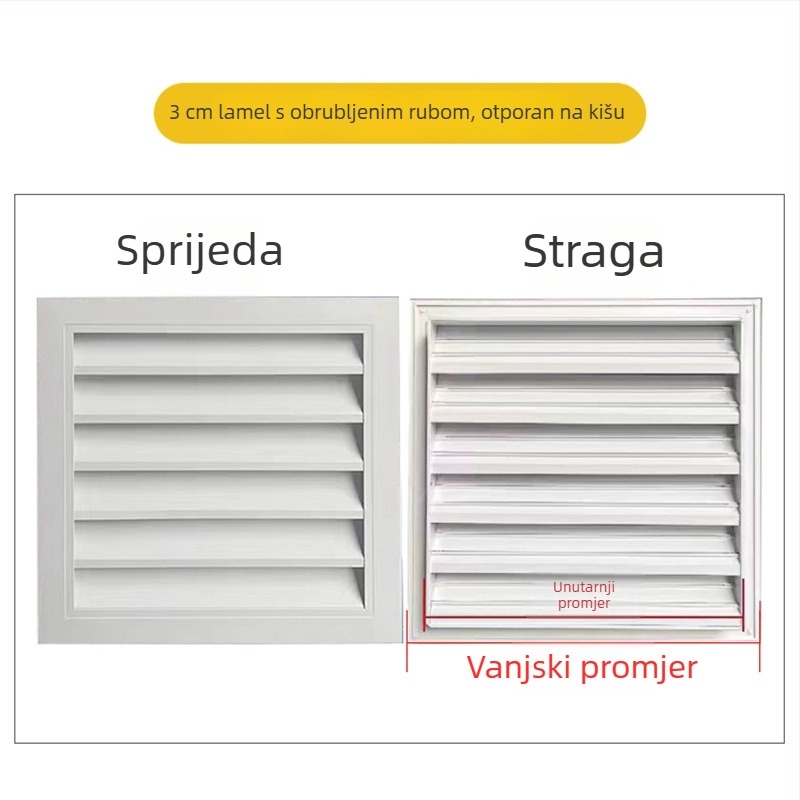 Aluminijsko kućište za vanjsku jedinicu klima uređaja s lamelama – vodootporan zaštitni poklopac i rešetka za izlaz zraka