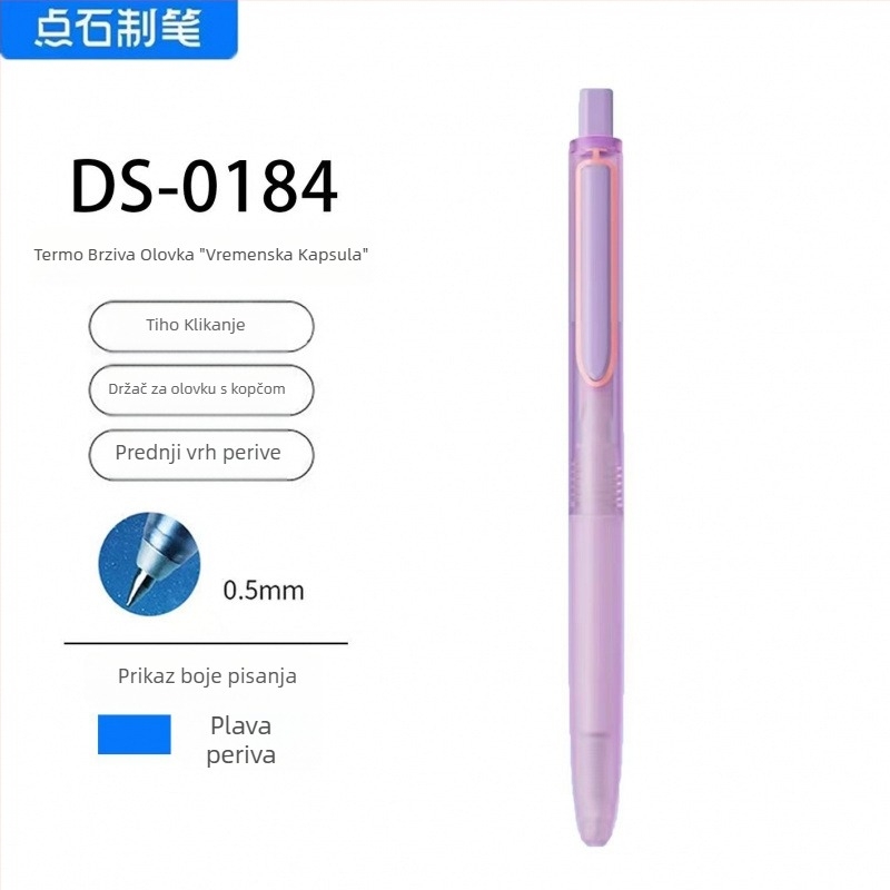 Touchstone Time Capsule termalno izbrisivo gel pero s tiho pritiskom, zamjenjiva jezgra 0,5 mm, plavo-crno mastilo