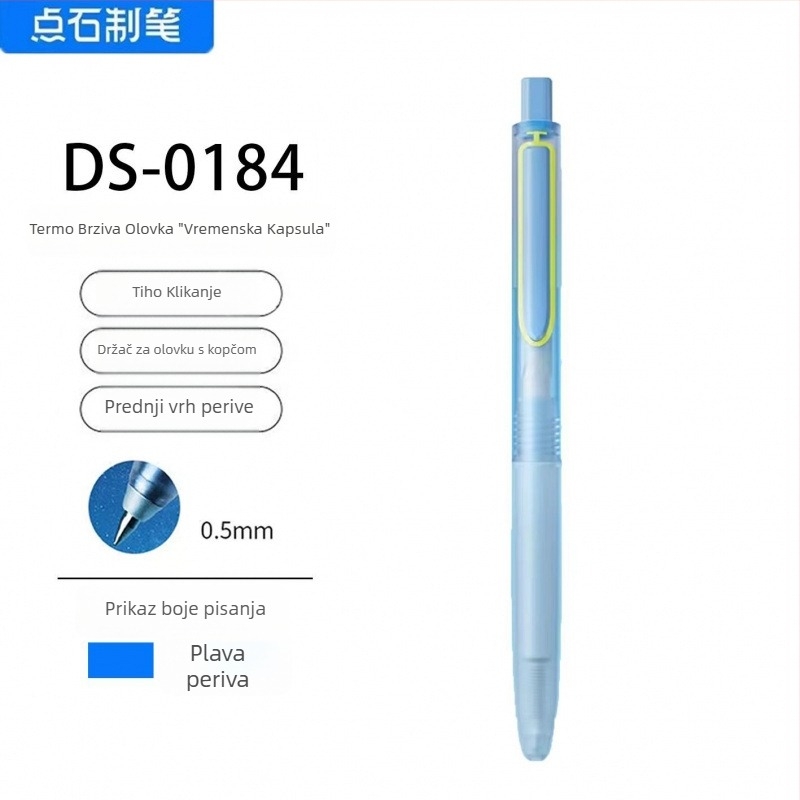 Touchstone Time Capsule termalno izbrisivo gel pero s tiho pritiskom, zamjenjiva jezgra 0,5 mm, plavo-crno mastilo