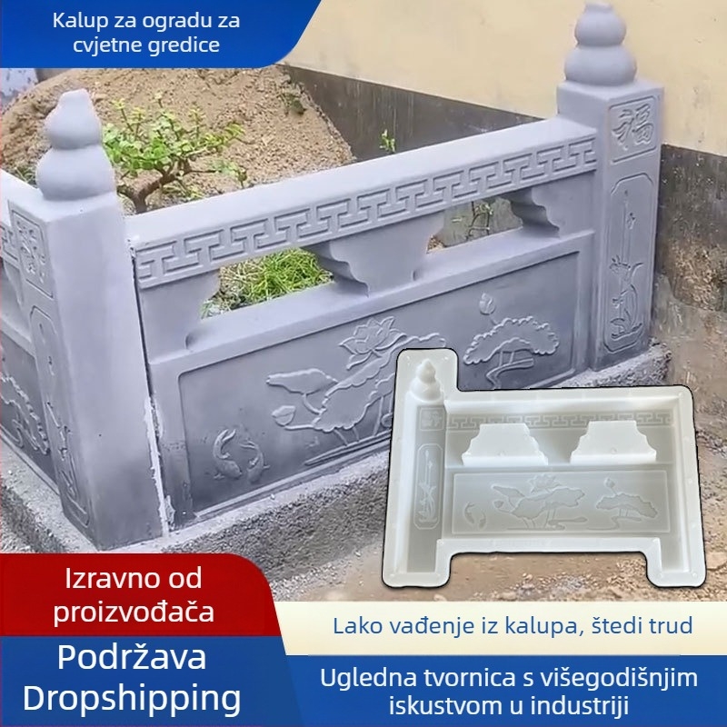 Set kalupa od betona za vrt: cvjetne gredice, ograde, ribnjak i popločavanje blokovima