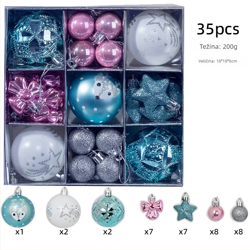 Set od 35 božićnih kuglica za božićno drvce