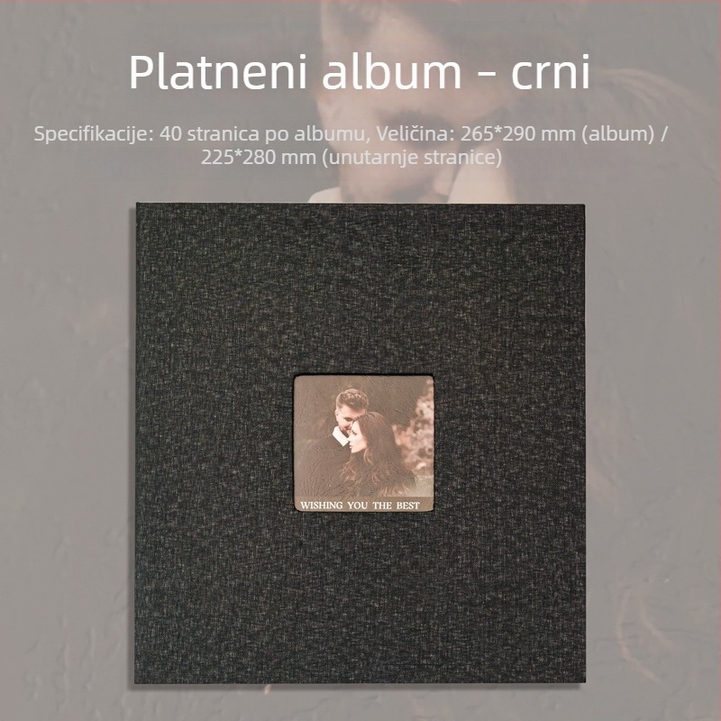 Fotoalbum s platnom, samoljepljiv, za parove, veliki kapacitet, Polaroid fotografije, elegantan vjenčani album