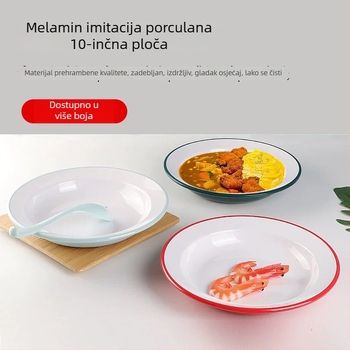 Melamin poslužna ploča i zdjela za rižu s braised pork, bibimbap i hladnim rezancima