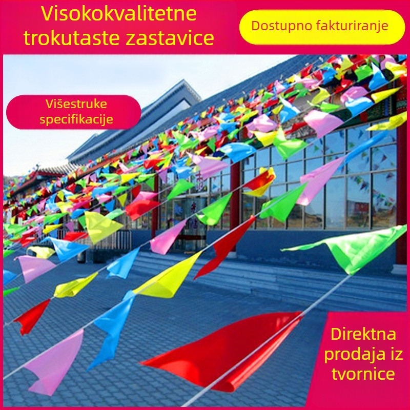 Šarene trokutaste zastavice za dekoracije – vjenčanja i otvorenja