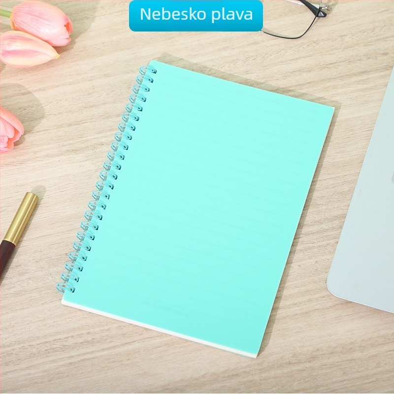 Korejskog stila minimalistički studentski bilježnica Morandi paleta, debeli A5 spiralni blok s linijskim stranicama