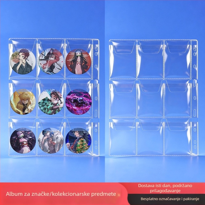 Veleprodajni binder-album za anime kartice s prozirnim unutarnjim stranicama, 11 rupa