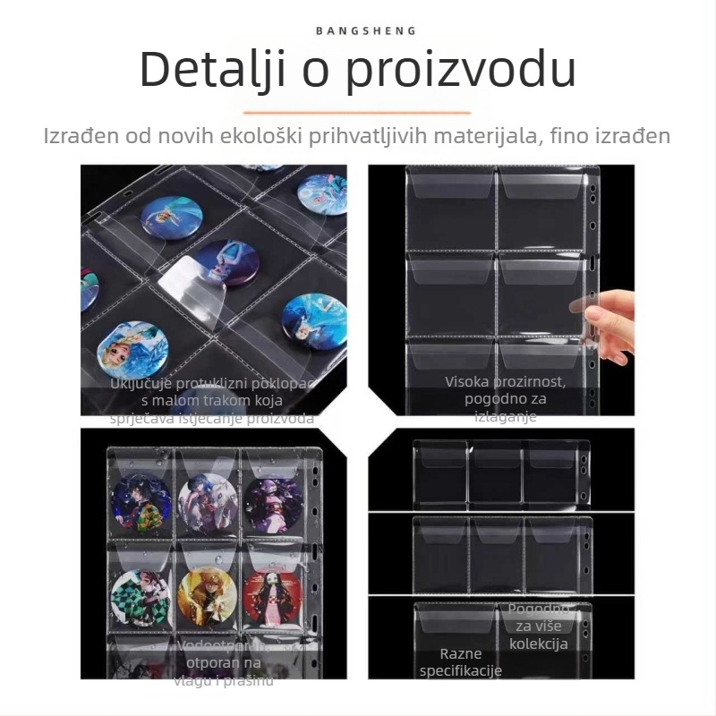 Veleprodajni binder-album za anime kartice s prozirnim unutarnjim stranicama, 11 rupa
