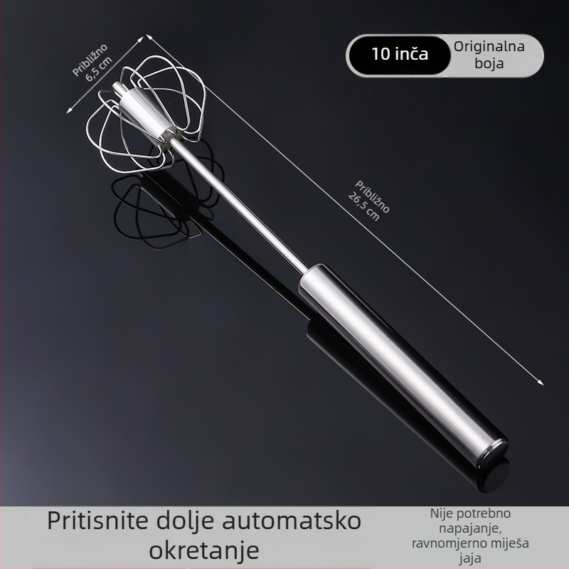 Poluautomatni mućkalica za jaja, ručni mikser od nehrđajućeg čelika