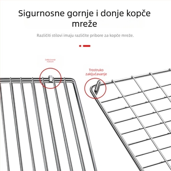 Dvostrani klip za roštilj od nehrđajućeg čelika – za ribu i meso, vanjski roštilj na ugljen, pogodan za četiri burgera