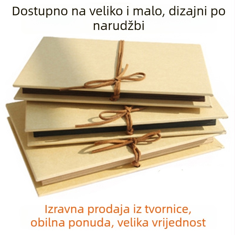 Prazna bilježnica s harmonika sklapanjem za ručno crtanje, karton za izradu, kraft papir, dvostrani umjetnički album