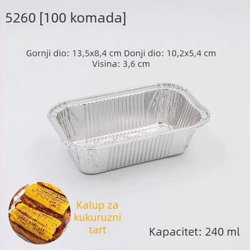 Jednokratna kalupa od aluminijske folije za kukuruzni tart za pečenje