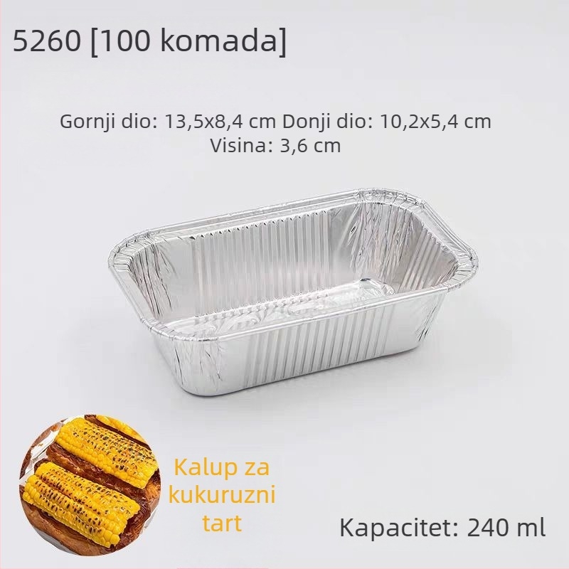 Jednokratna kalupa od aluminijske folije za kukuruzni tart za pečenje