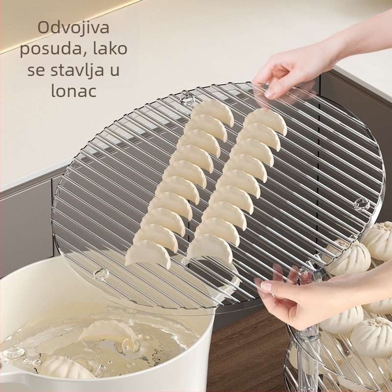 Tanjur za knedle s poklopcem i podlogom – minimalistički kućni tanjur za pripremu knedli