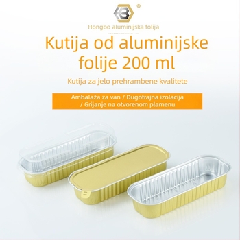 Prilagođena zlatna kutija od aluminijskog folije, pravokutna za durian pečene proizvode — jednokratna kutija za kolač s poklopcem