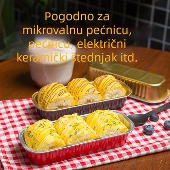 Prilagođena zlatna kutija od aluminijskog folije, pravokutna za durian pečene proizvode — jednokratna kutija za kolač s poklopcem