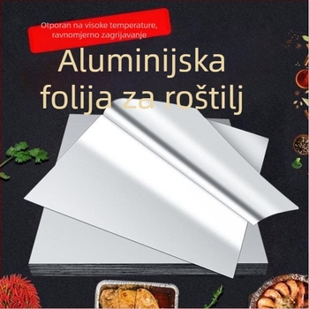 Aluminijska folija za otvoreni plamen roštilja i kuhanje u pećnici — široke folije za pečene slatke krumpire, školjke s vermicelom