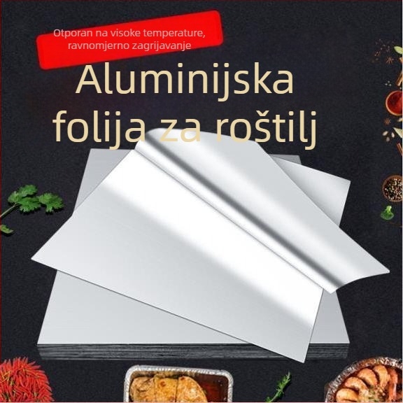 Aluminijska folija za otvoreni plamen roštilja i kuhanje u pećnici — široke folije za pečene slatke krumpire, školjke s vermicelom