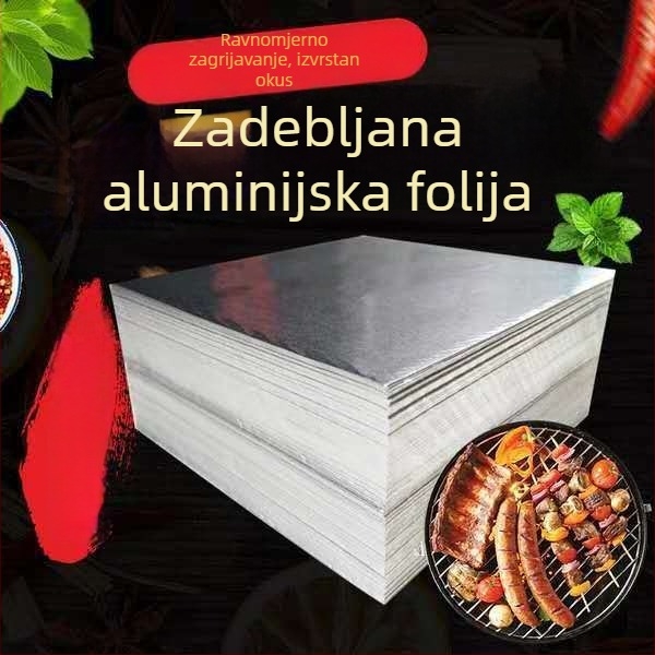 Aluminijska folija za otvoreni plamen roštilja i kuhanje u pećnici — široke folije za pečene slatke krumpire, školjke s vermicelom