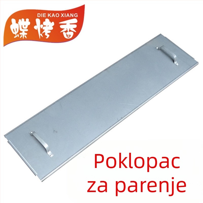 Sklopivi stalak za roštilj s poklopom za sporije kuhanje, podignutim dimnjakom i policom za skladištenje