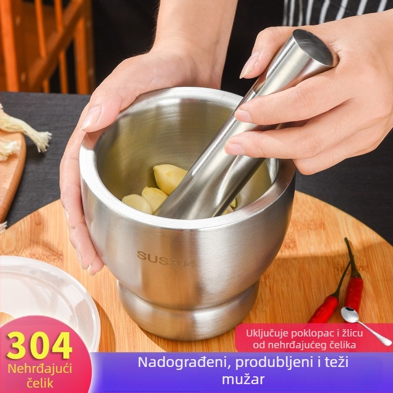 Češnjak od nehrđajućeg čelika 304, ručni mlin za češnjak, kuhinjski alat