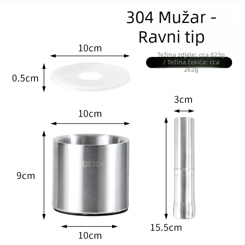 Češnjak od nehrđajućeg čelika 304, ručni mlin za češnjak, kuhinjski alat