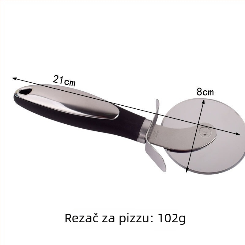 Set od nehrđajućeg čelika za pizzu: kotač za pizzu i spatula, dvodijelni set