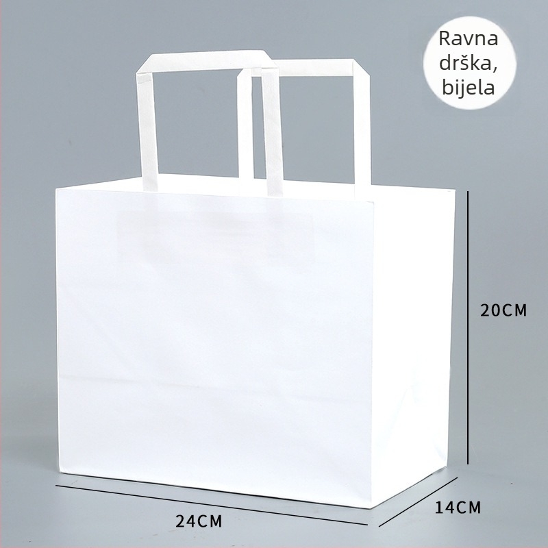 Torba od kraft papira s toplinskim otiskom za torte, kolače i deserte; pakiranje za takeaway mliječni čaj; luksuzna darovna torba