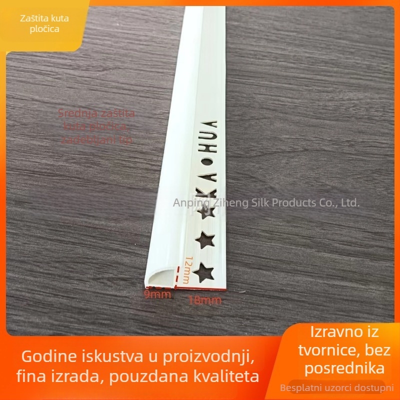 PVC kut pločica s kružnim rubom, brtvna traka za rub pločice