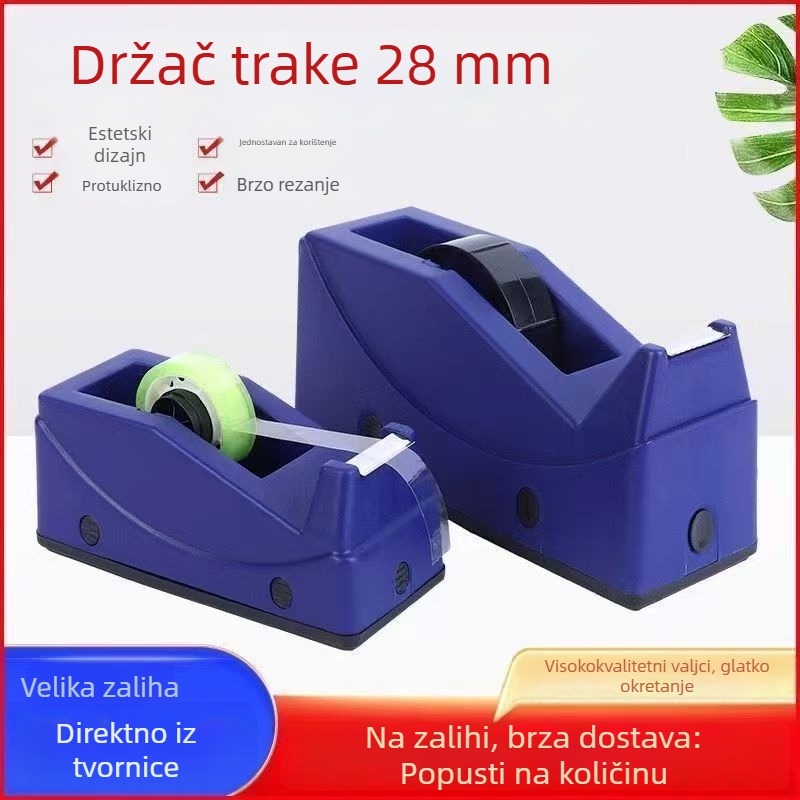 Stolni držač i rezač trake, prozirni držač trake i organizator maskirajuće trake, kompatibilan s širinom do 2,0 cm.
