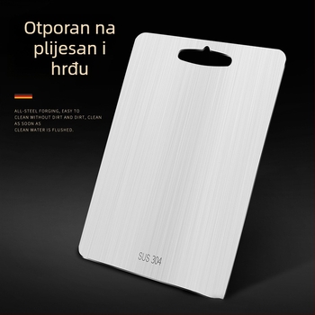 Daska za rezanje od nehrđajućeg čelika 304 – velika antibakterijska radna ploha za voće, meso i tijesto