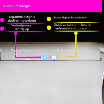 Jednokratni poklop za WC s digitalnim zaslonom i automatskom zamjenom
