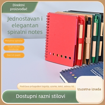 Na skladištu: Set samoljepljivih bilježnica s mogućnošću lijepljenja i kidanja, uz olovku, studentska bilježnica i spiralni blok, prilagodba logotipa u uredu
