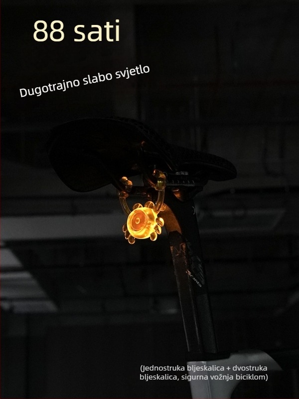 Stražnja svjetiljka za bicikl inspirirana krabom, za noćnu vožnju, vodootporna, dugotrajna baterija, za MTB i cestovne bicikle