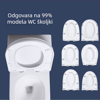 Antibakterijski i otporan na plijesan poklopac za WC, univerzalno za kućnu upotrebu, jači prsten od urea-formaldehida, tiho zatvaranje poklopca