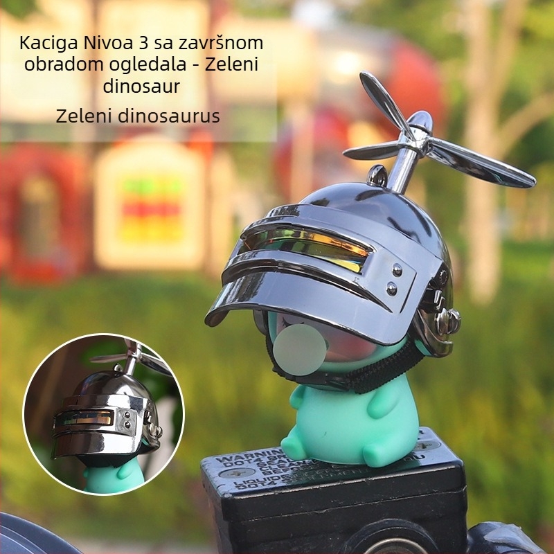 Dodatak za motocikl: pliš mačak od gume s crtanim stilom, motiv bambusove libelule, svjetleći dodatak za kacigu