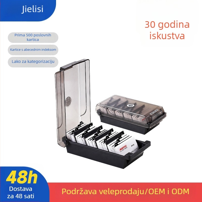 Jellis 867 Kutija za vizitke visoke kapacitete – plastični držač i organizator vizitki, jednoslojni geometrijski dizajn