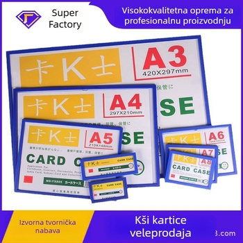Magnetske PVC futrole za kartice, veličine A4, A3 i A6; torba za datoteke za ploču bijele boje A5; oznake polica 501-502