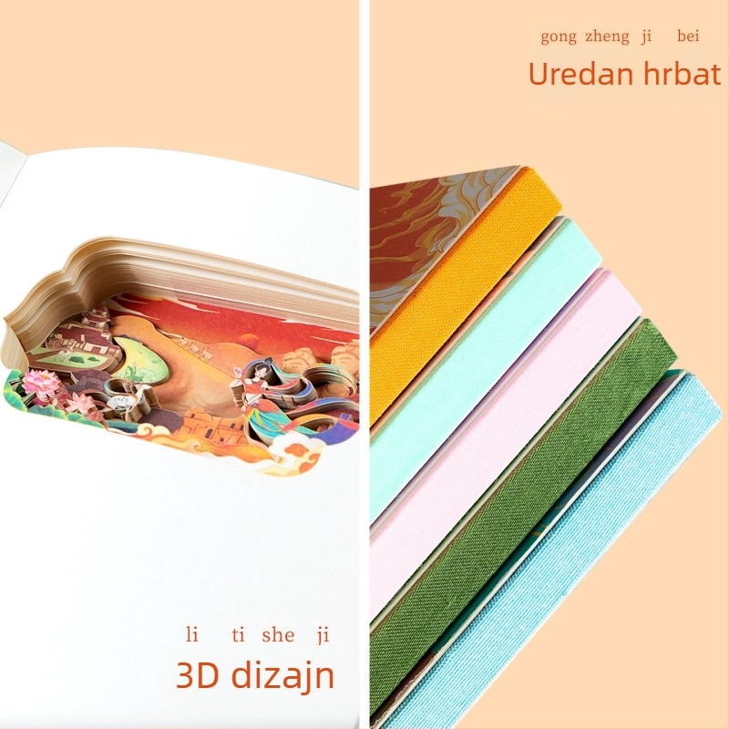 Putnički dnevnik s 3D izrezom od papira, kulturno-kreativnog dizajna