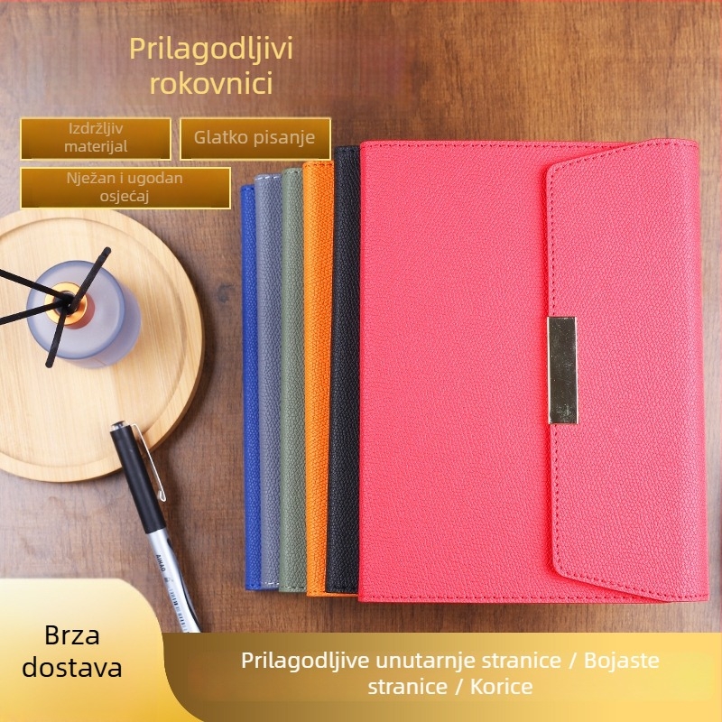 A5 poslovni dnevnik s tri odjeljka, elegantan dizajn, zapisnik sastanaka, mogućnost otiskivanja logotipa