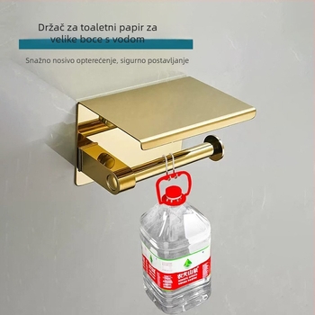 Set kupaonskih dodataka u europskom stilu od nehrđajućeg čelika 304, zlatni držač za ručnike, držač za papirnate ubruse i polica za pohranu