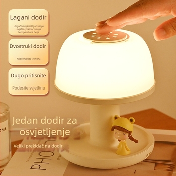 Prijenosna noćna svjetiljka za spavaću sobu s ugrađenom baterijom, dodirni upravljač, tri razine tajmera, prijenosna lampica