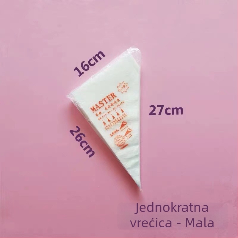 Jednokratna vrećica za ukrašavanje s nastavkom za kremu, džem i čokoladu