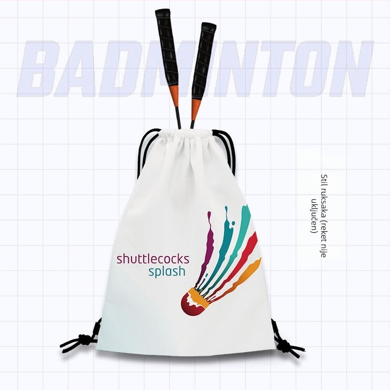 Torba za rekete za badminton s modernim printom, dvostruke naramenice, velika kapaciteta, sportska torba za badminton/tenis